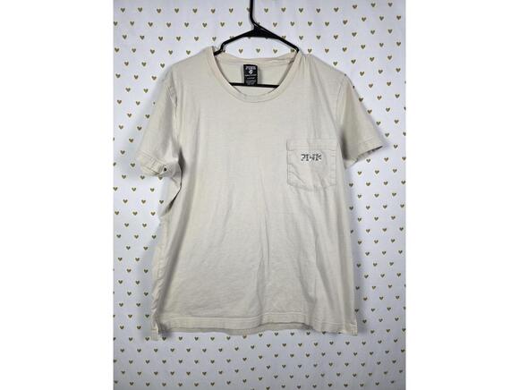 Victorias Secret PINK BLING Silver Sequined dog Logo Pocket Tee Shirt LARGE - Picture 2 of 5